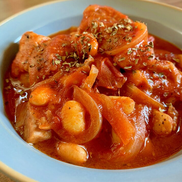 鶏肉と大豆のトマト煮込み